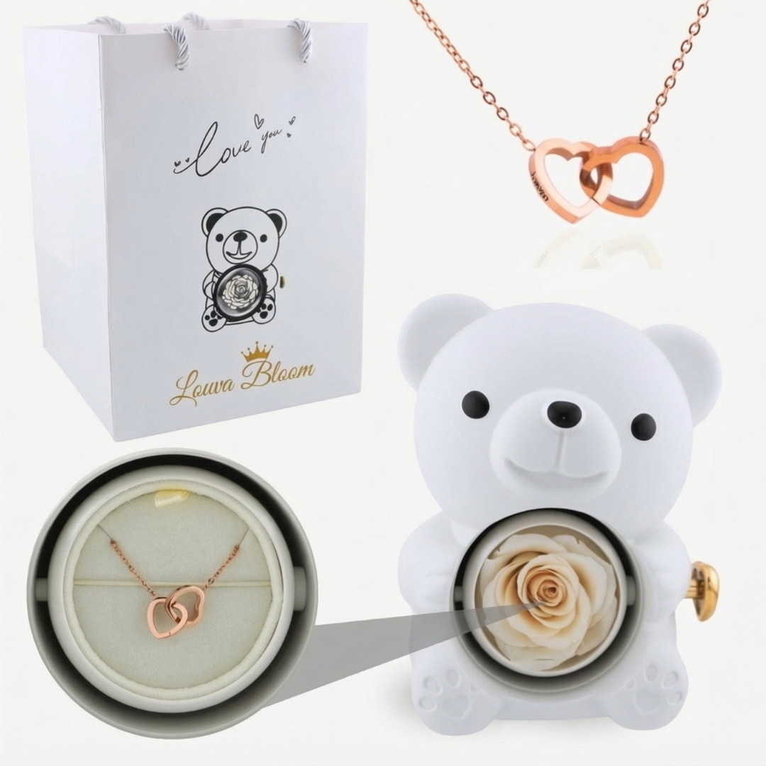 Osito Rosa con Collar Secreto