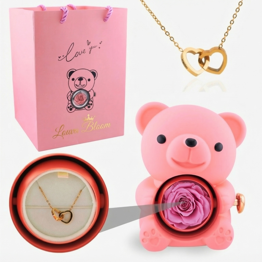 Osito Rosa con Collar Secreto