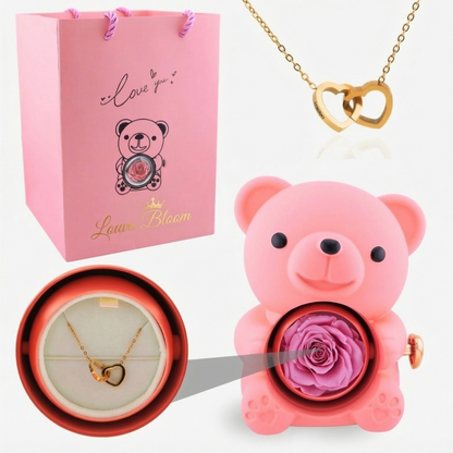 Osito Rosa con Collar Secreto